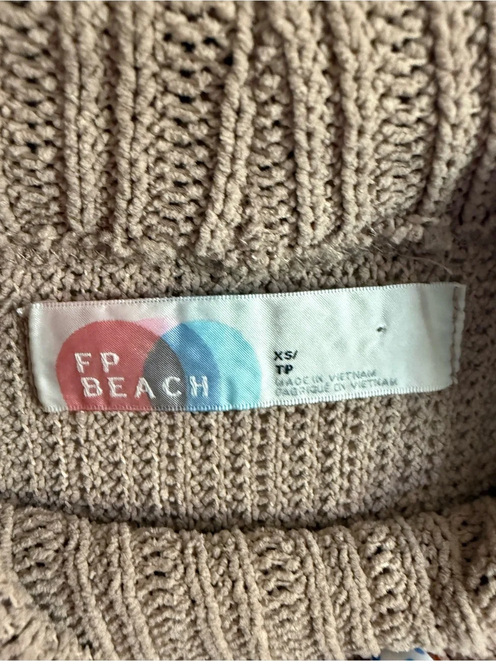 Free People Taupe Open-Sleeve Knit Poncho
